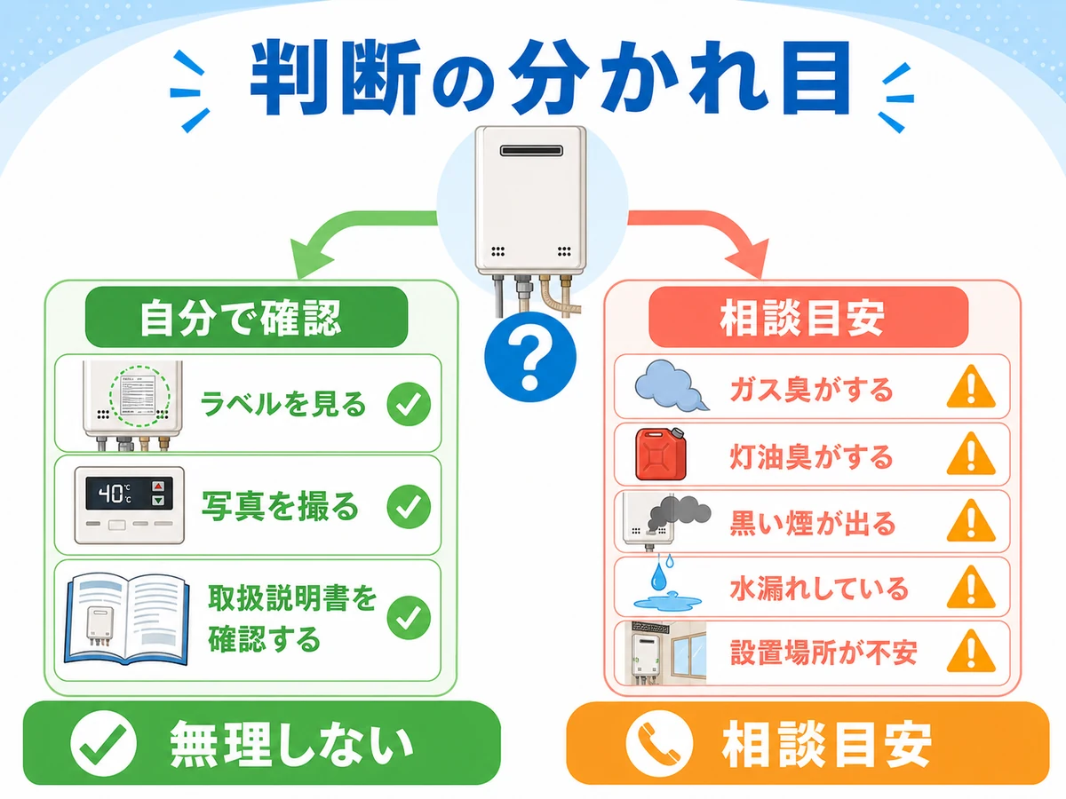 型式確認を自分で続けてよい場合と相談目安の分かれ目