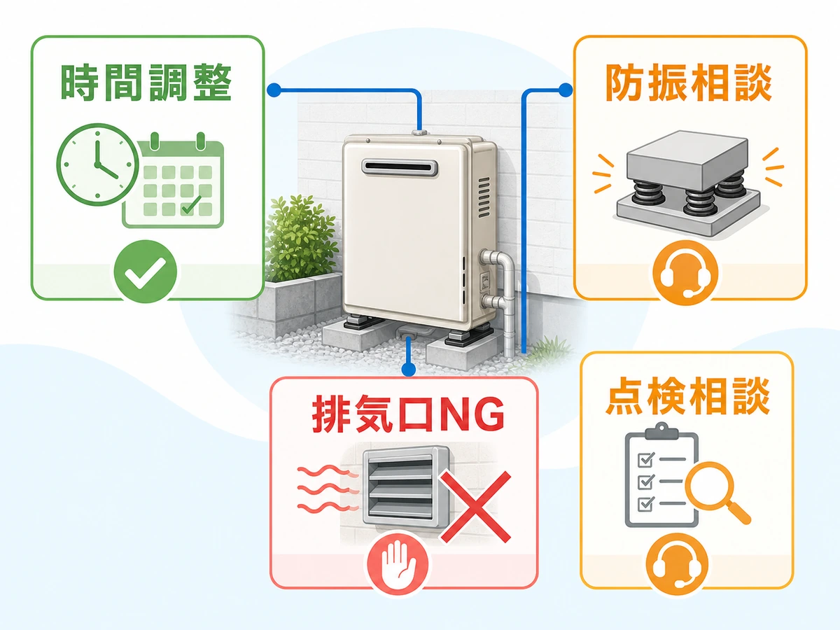 給湯器の防音対策でできることと排気口をふさがない注意