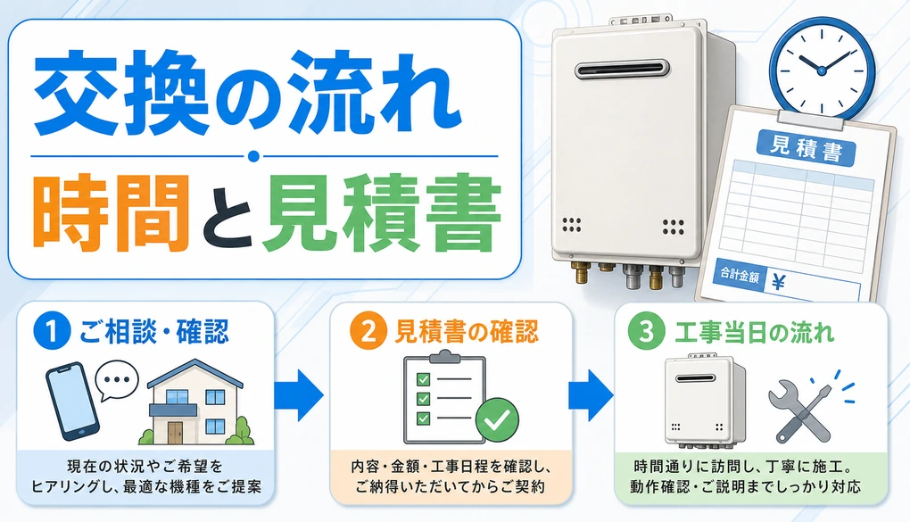 給湯器交換は何日かかる？見積書確認から工事完了までの流れと注意点