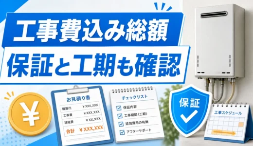 ケーズデンキ給湯器交換の工事費込み総額と保証・工期確認