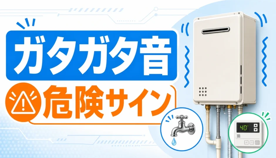 給湯器でお湯を出すとガタガタ音がする時の危険サイン