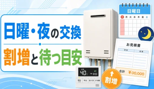 給湯器交換は日曜日・夜でも可能？割増料金と待つ判断目安