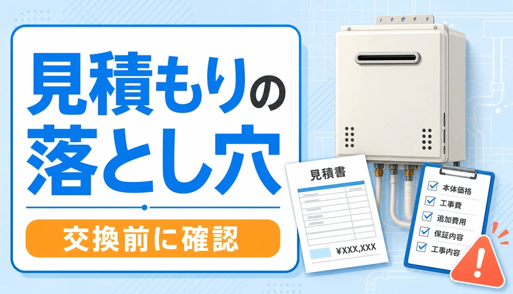 給湯器交換前に見積もり内訳を確認するイメージ