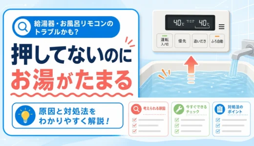 風呂自動を押してないのに浴槽にお湯がたまる時の原因と止める前の確認