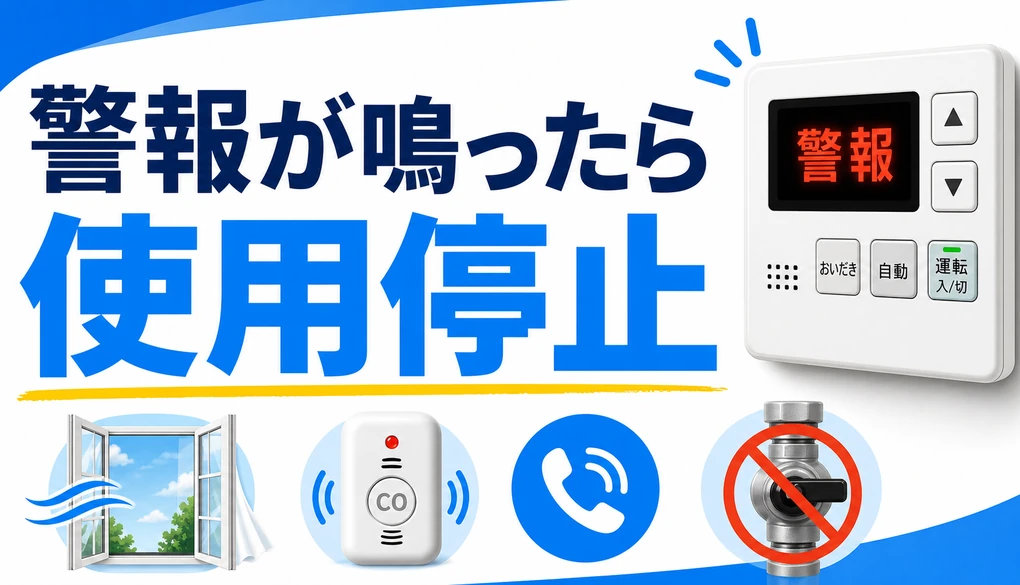 給湯器使用中に警報が鳴ったら使用停止する初動