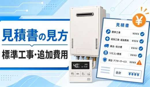 給湯器交換の見積書で標準工事と追加費用を確認する項目