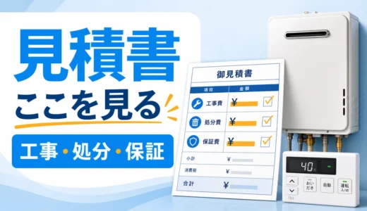 給湯器交換の見積書の見方｜本体・工事・処分費のチェック項目