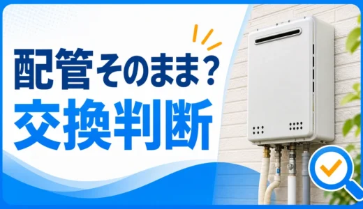 給湯器交換で配管をそのまま使えるか確認するサムネイル