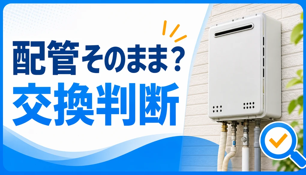 給湯器交換で配管をそのまま使えるか確認するサムネイル
