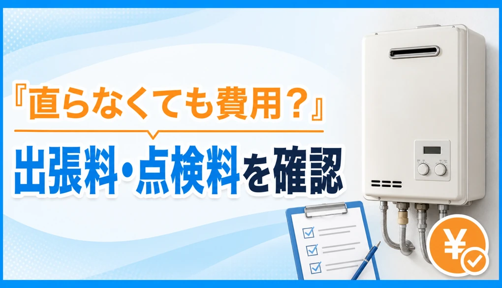 給湯器が直らなかった場合の出張料と点検料を確認するイメージ