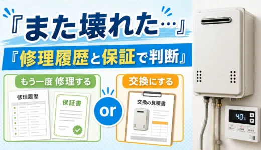 給湯器がまた壊れたら修理か交換か？何度も故障する時の判断材料