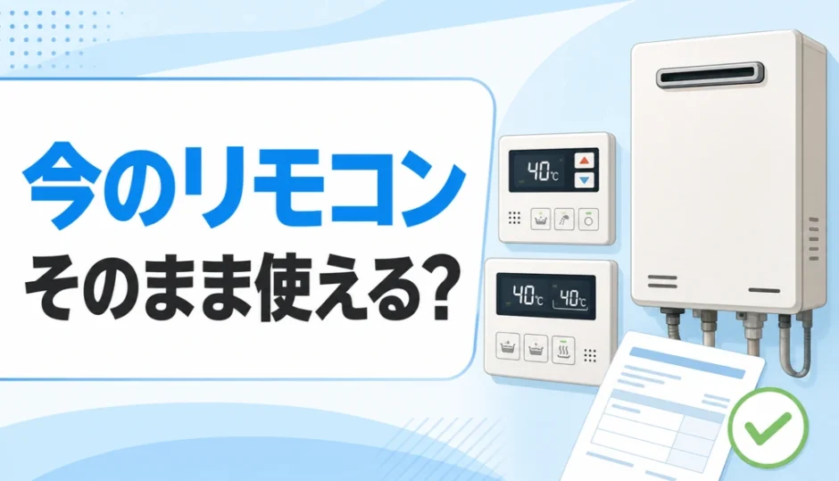 給湯器交換で既設リモコンを再利用できるか確認するサムネイル