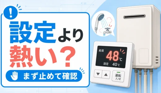 給湯器の設定温度よりお湯が熱い時にまず止めて確認するイメージ
