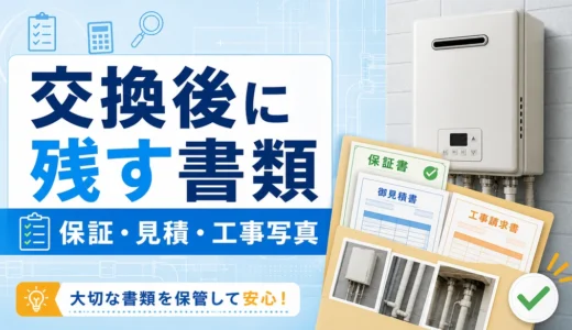 給湯器交換後に残す書類はどれ？保証書・見積書・工事写真の保管