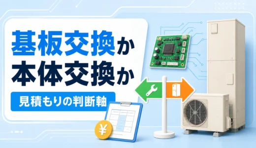 エコキュートの基板交換と本体交換を見積もりから判断するイメージ