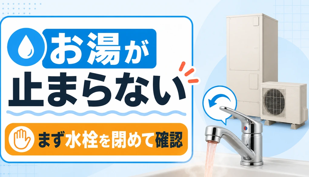 エコキュートのお湯が止まらない時に水栓を閉めて確認するサムネイル