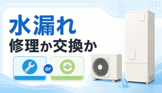 エコキュートの水漏れで修理か交換かを判断する記事のサムネイル