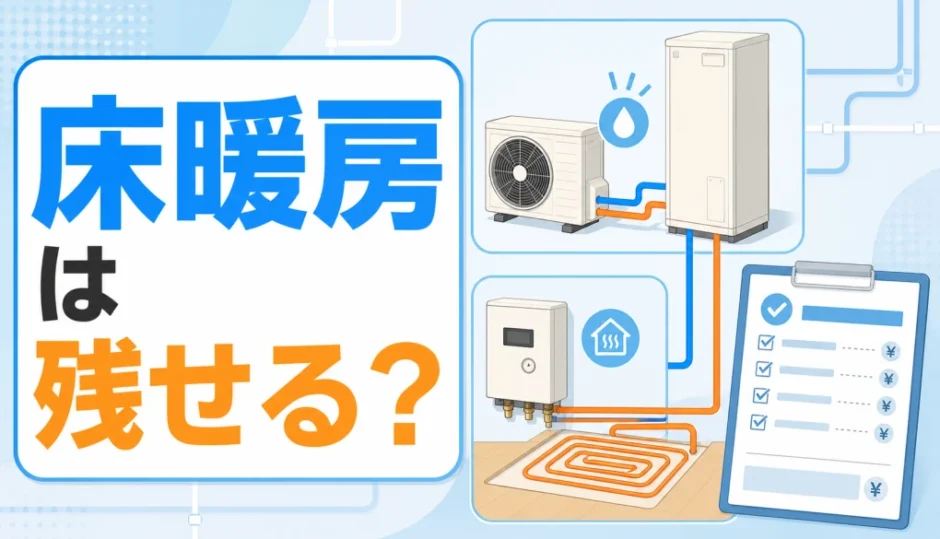 温水床暖房を残して給湯をエコキュートへ替える構成と見積もり