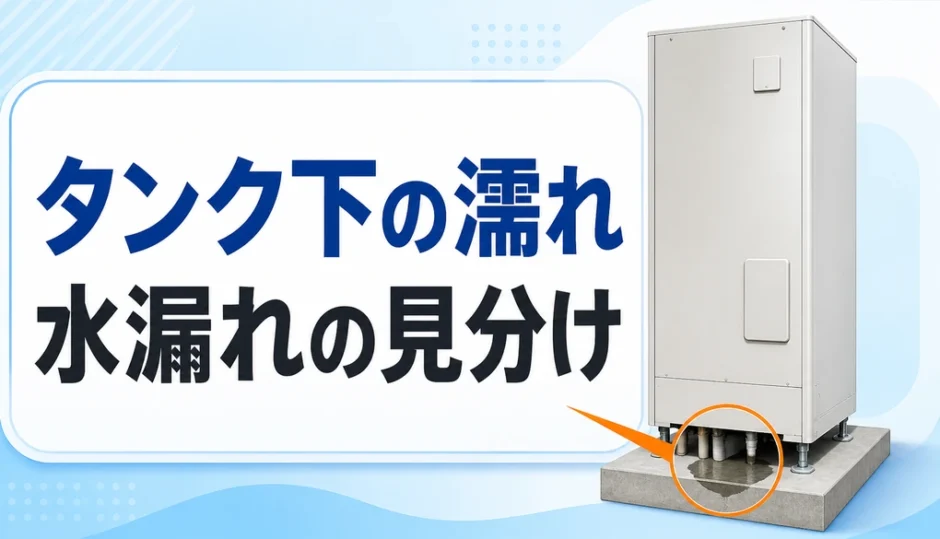 エコキュートの貯湯タンク下の濡れと水漏れ判断を示すサムネイル