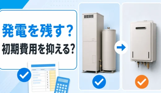 古いエネファームは更新かエコジョーズへ交換か？費用と設備条件の比べ方
