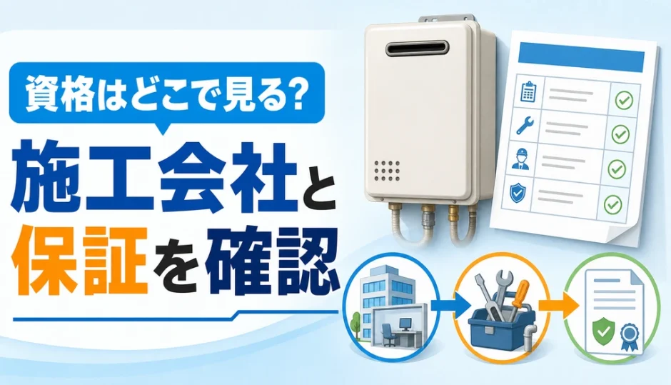 給湯器交換の施工会社と工事保証を見積書で確認するサムネイル
