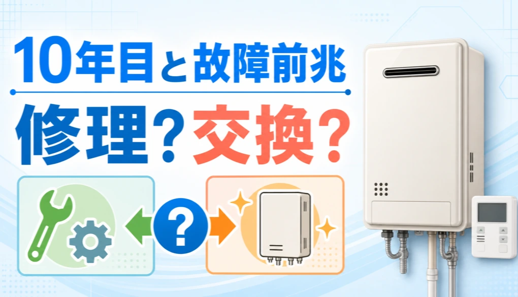 給湯器の10年目と故障前兆から修理か交換かを考える画像
