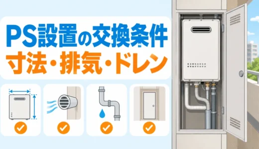 PS設置のマンションでエコジョーズに交換できる？寸法・排気・ドレンの確認