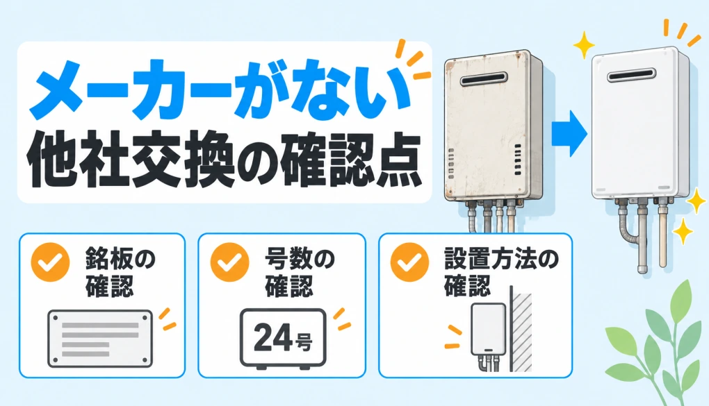 メーカーがなくなった古い給湯器を他社製へ交換する時の確認点