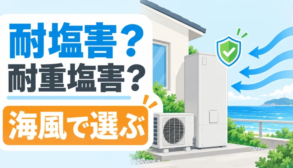 海風が当たる海沿い住宅でエコキュートの耐塩害と耐重塩害を選ぶサムネイル