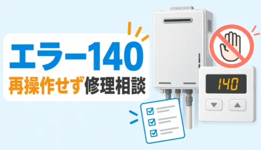 リンナイ給湯器のエラー140｜リセットを繰り返さず修理を依頼する表示