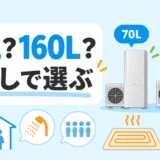 ECO ONEの70Lと160Lを暮らし方で比較するイメージ