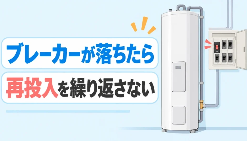 電気温水器のブレーカーが落ちたときに再投入を繰り返さない判断