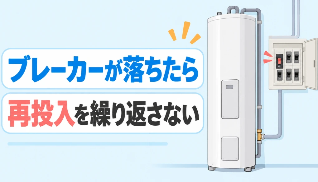 電気温水器のブレーカーが落ちたときに再投入を繰り返さない判断