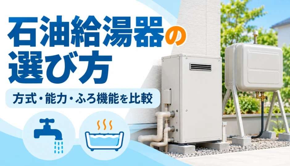 石油給湯器と灯油タンク、方式・能力・ふろ機能を比較する選び方