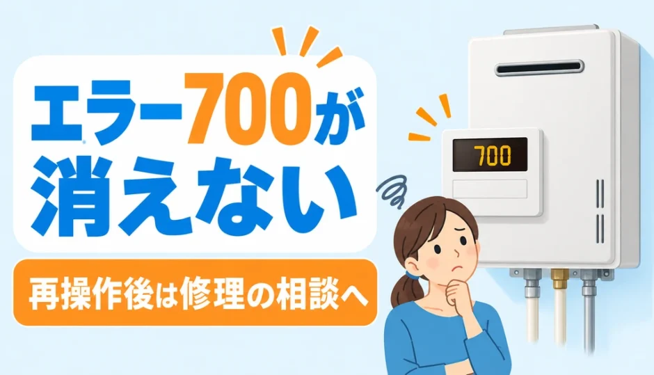 エラー700が再操作後も消えない場合の修理相談