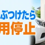 車が屋外給湯器へ接触したら使用を停止することを示す画像